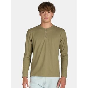 Burnside Men's & Big Men's Thermal Henley Shirt with Long Sleeves Size L